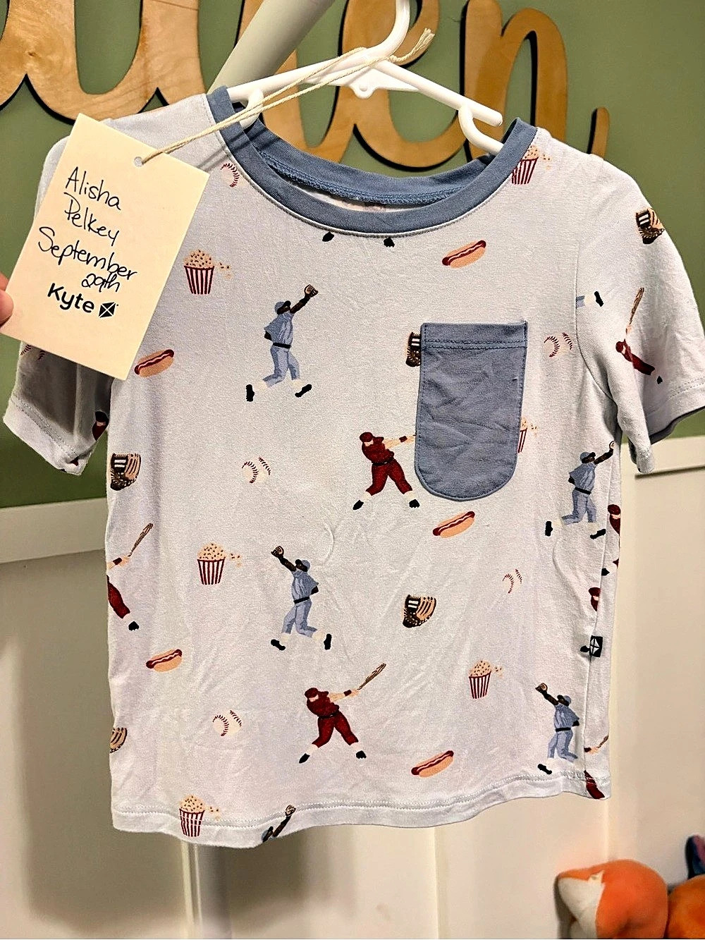 Kyte Baby Toddler Crew Neck Tee in Vintage Baseball